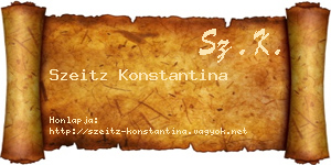 Szeitz Konstantina névjegykártya